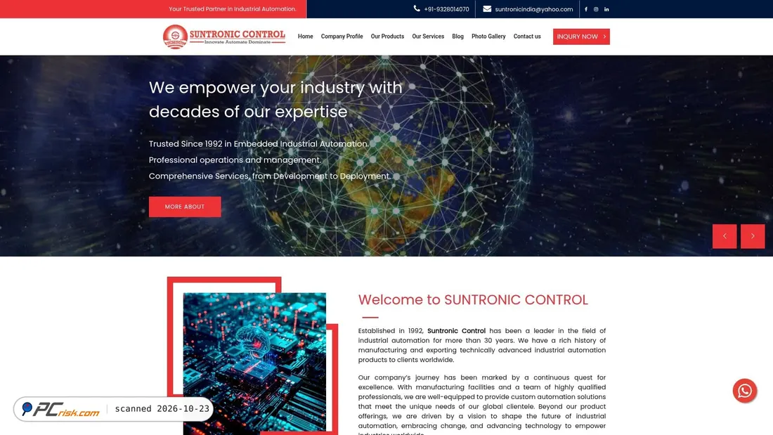 Screenshot of suntroniccontrol.com