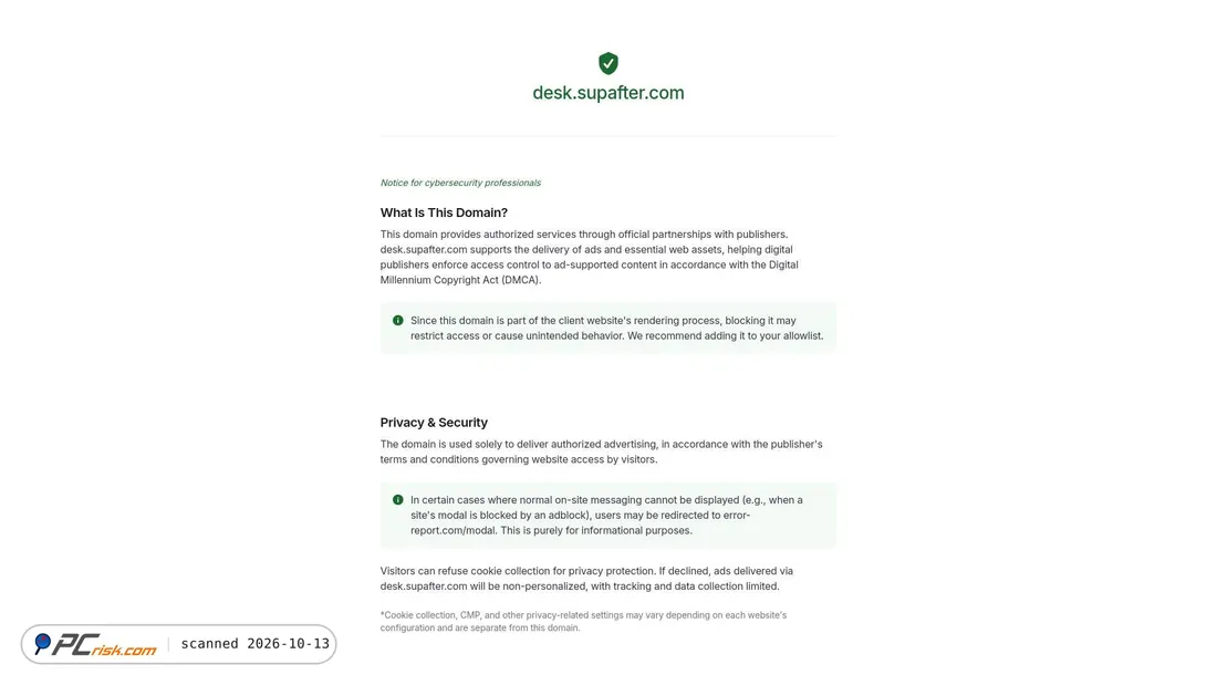 Captura de ecrã de supafter.com