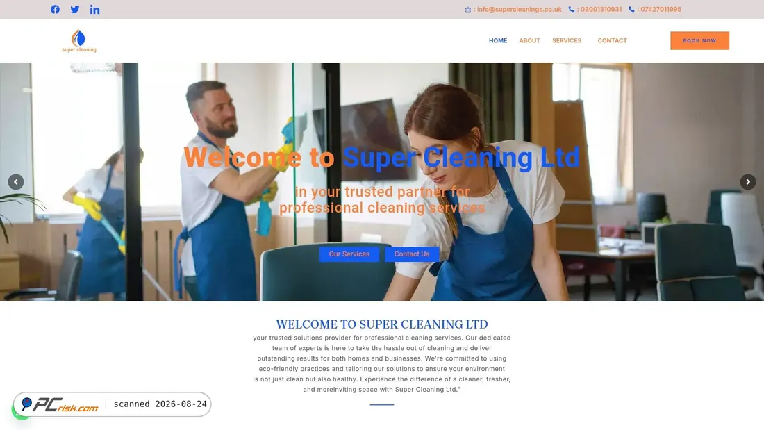 Screenshot of supercleanings.co.uk