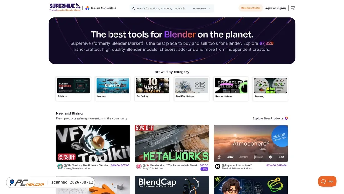 Screenshot of superhivemarket.com