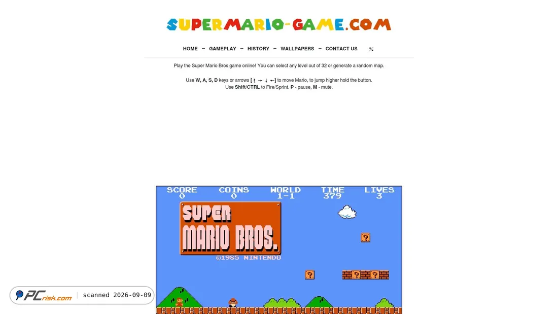 Screenshot of supermario-game.com
