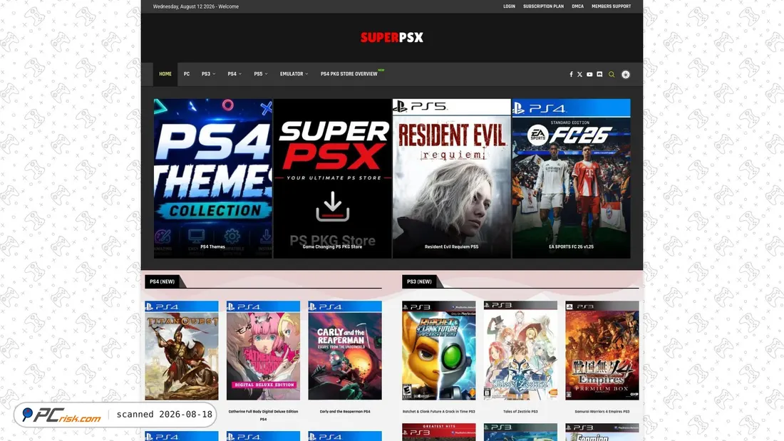 Screenshot of superpsx.com