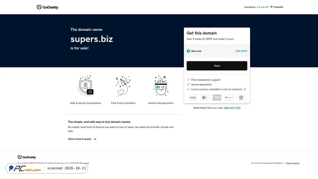 Captura de ecrã de supers.biz