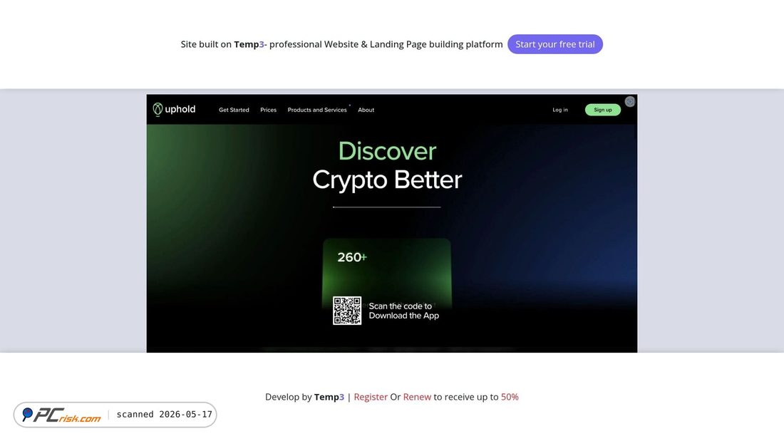 Screenshot of support-uphold-cdn.tem3.io
