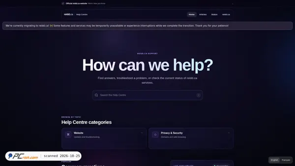 support.reidd.ca screenshot