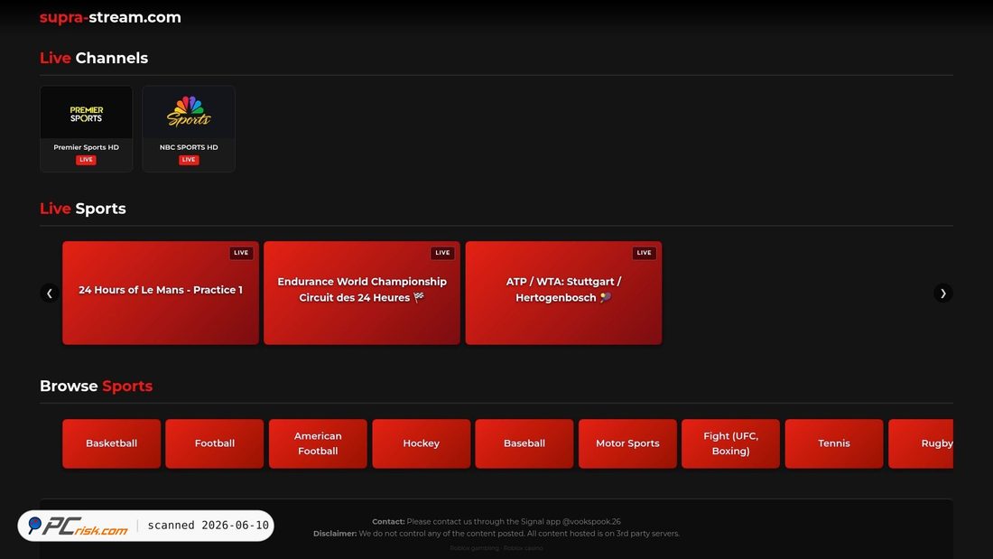 Screenshot of supra-stream.com