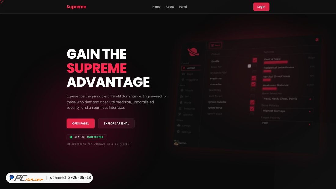 Screenshot von supreme-cheats.xyz