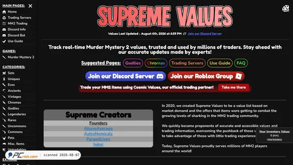 supremevalues.com screenshot