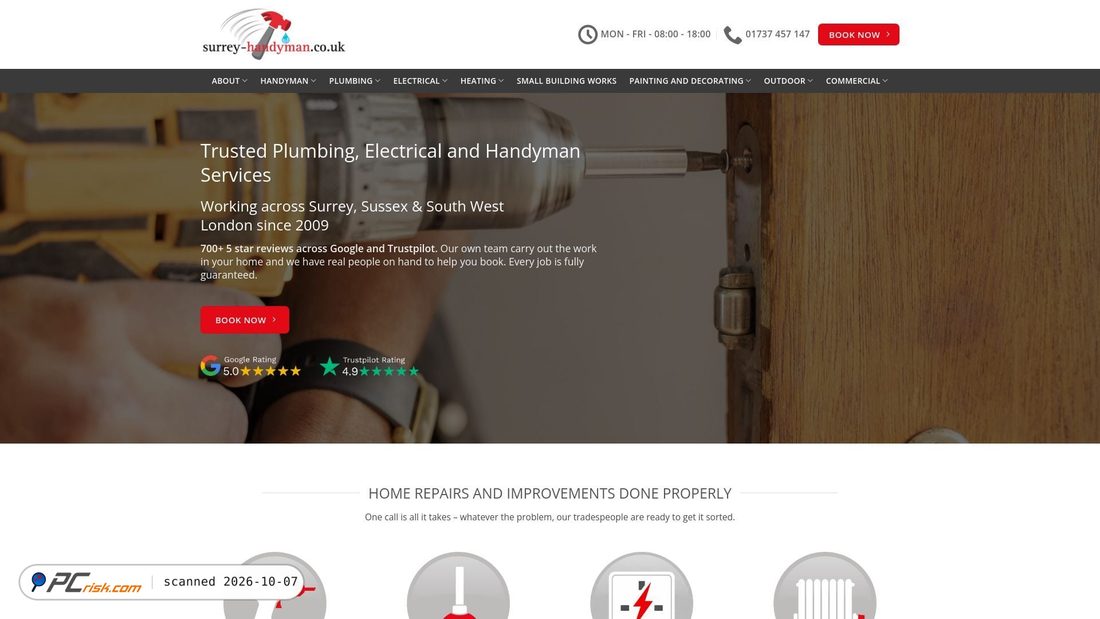 Captura de ecrã de surrey-handyman.co.uk