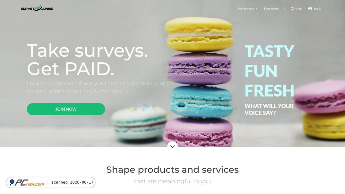 Screenshot di surveyjunkie.com