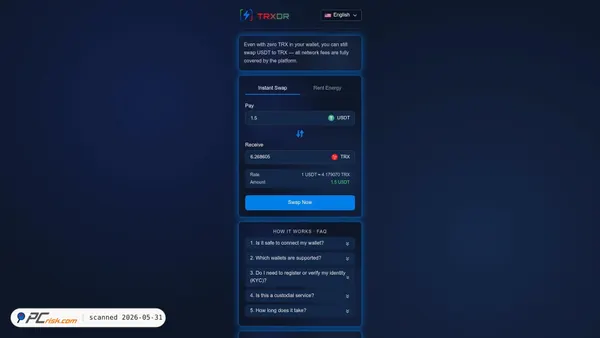 swap.trxdr.com screenshot