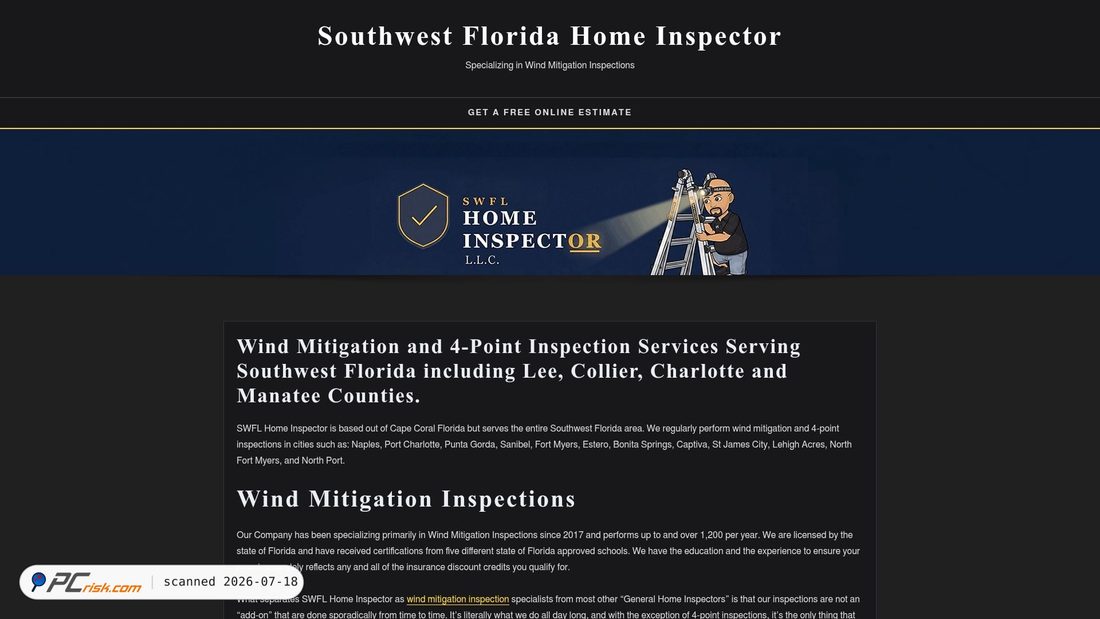 Zrzut ekranu swflhomeinspector.com
