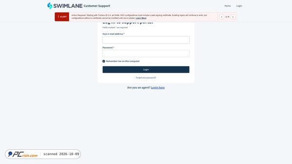 Zrzut ekranu swimlane.freshdesk.com