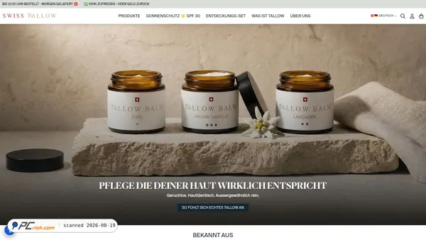 swisstallow.ch screenshot