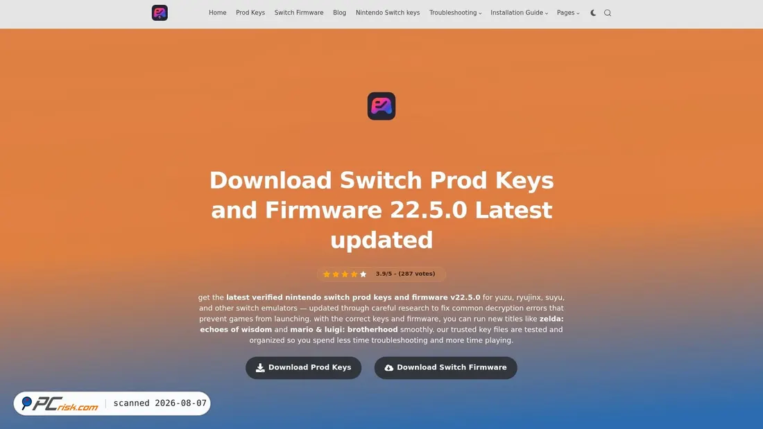 Screenshot of switchkeys.io