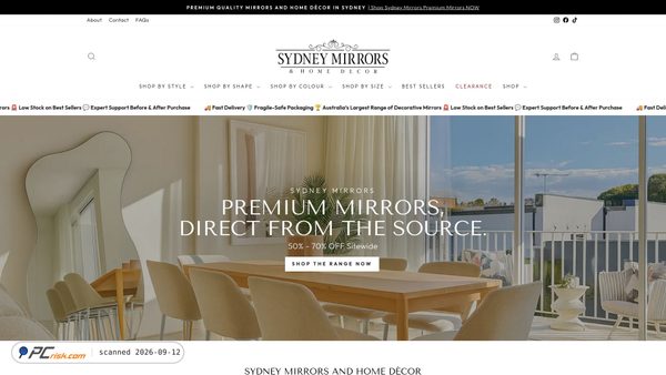 Captura de sydneymirrors.com