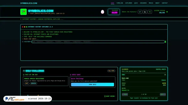Screenshot di symbolics.com