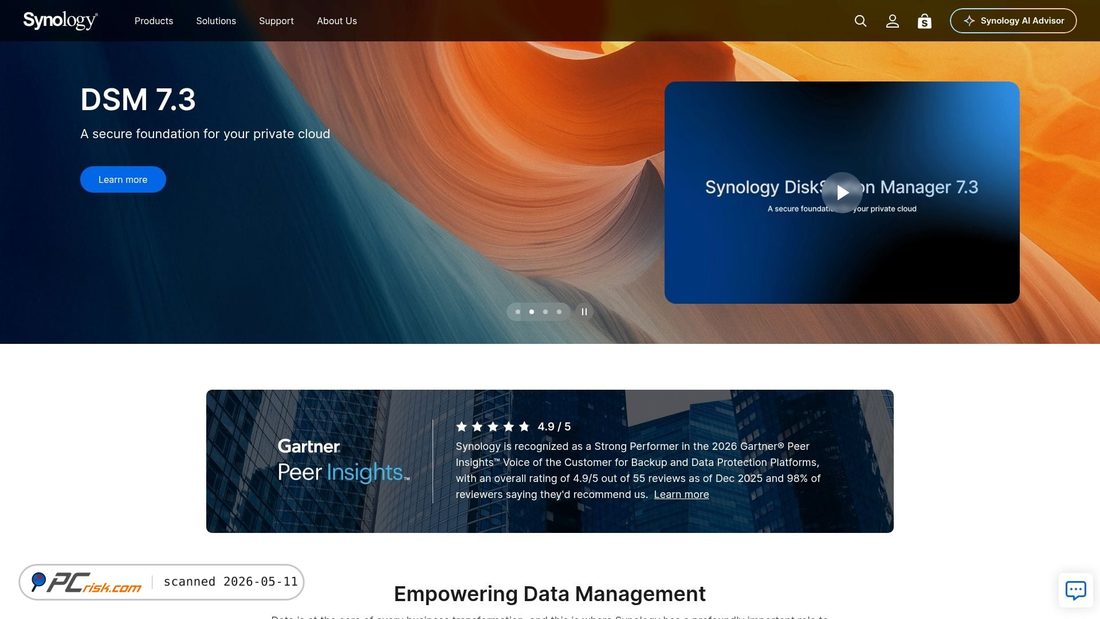 Captura de pantalla de synology.com