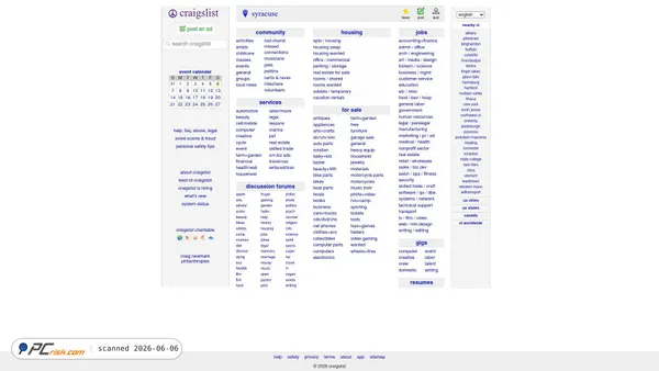 syracuse.craigslist.org screenshot