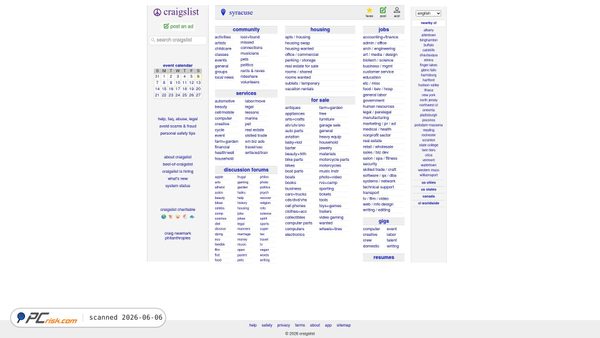 syracuse.craigslist.org screenshot
