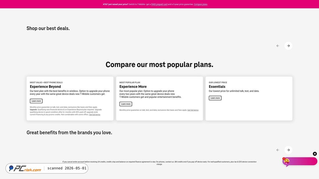 Screenshot di t-mobile.com