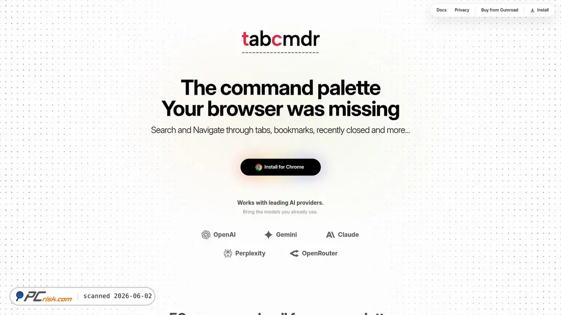Screenshot of tabcmdr.com