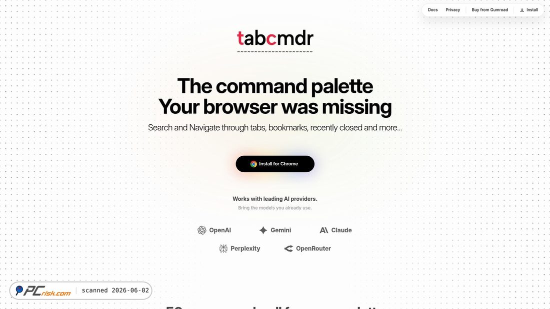 Screenshot von tabcmdr.com