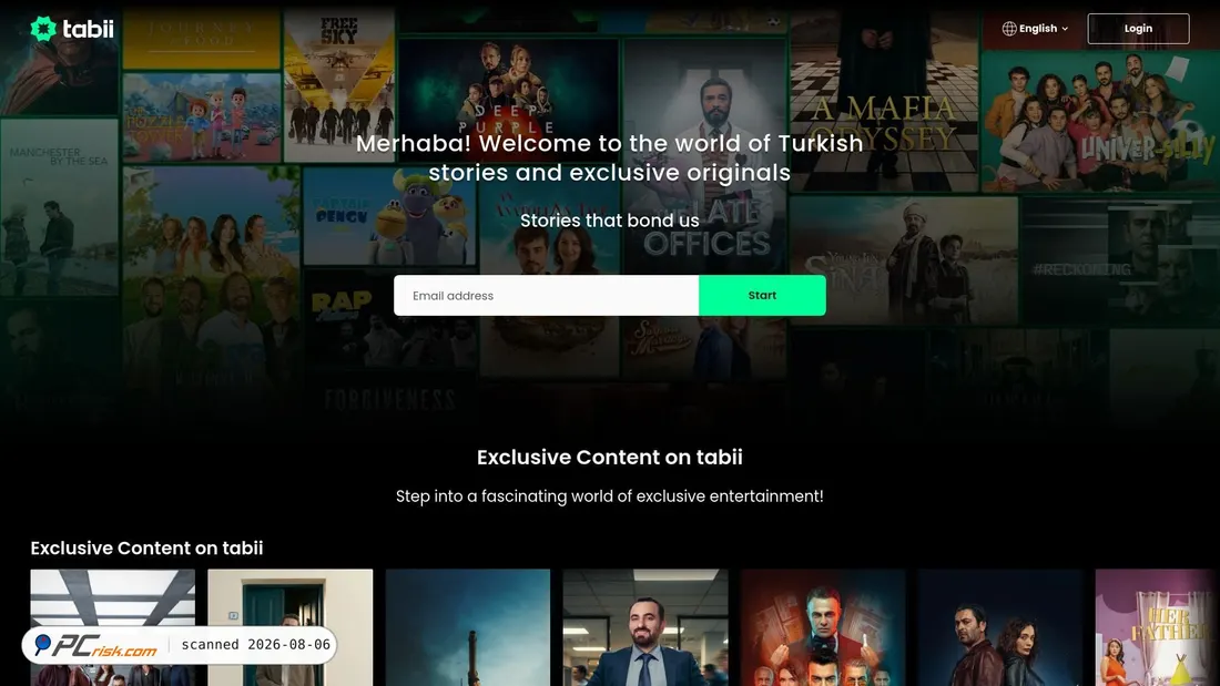 Screenshot of tabii.com