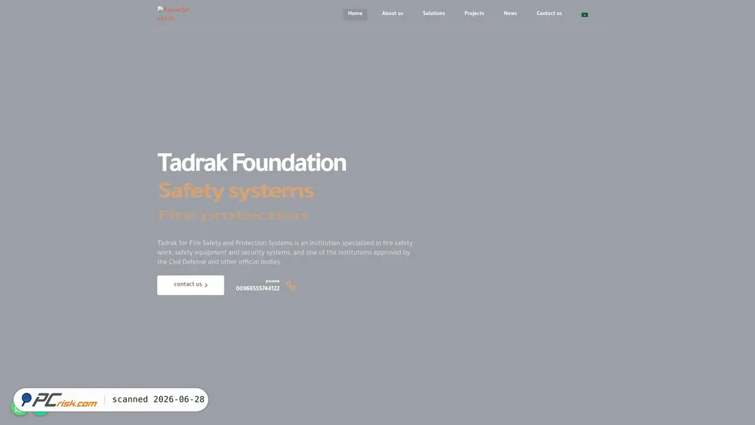 Screenshot of tadark.com.sa