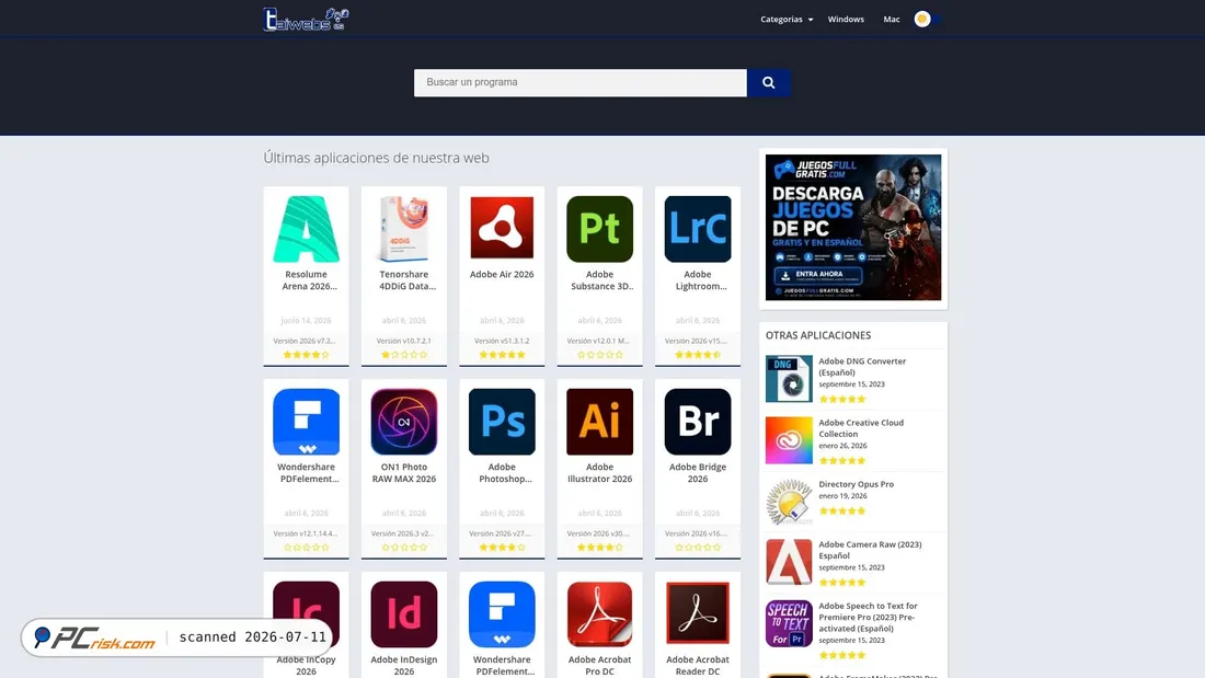 Screenshot of taiwebs.org