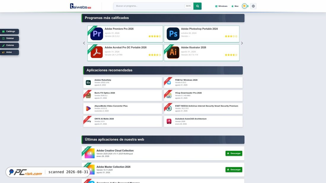 Screenshot von taiwebs.org