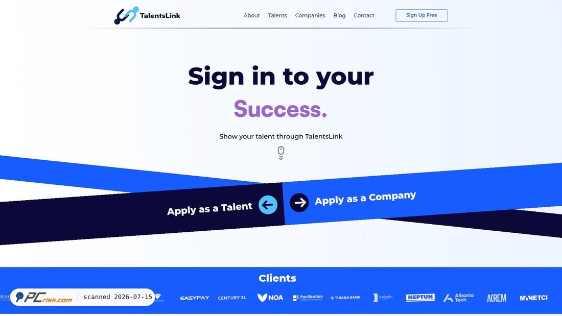 Screenshot of talentslink.org