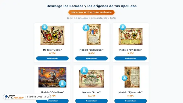 tallerdeheraldica.com screenshot