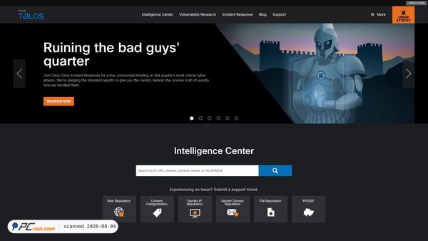 talosintelligence.com screenshot