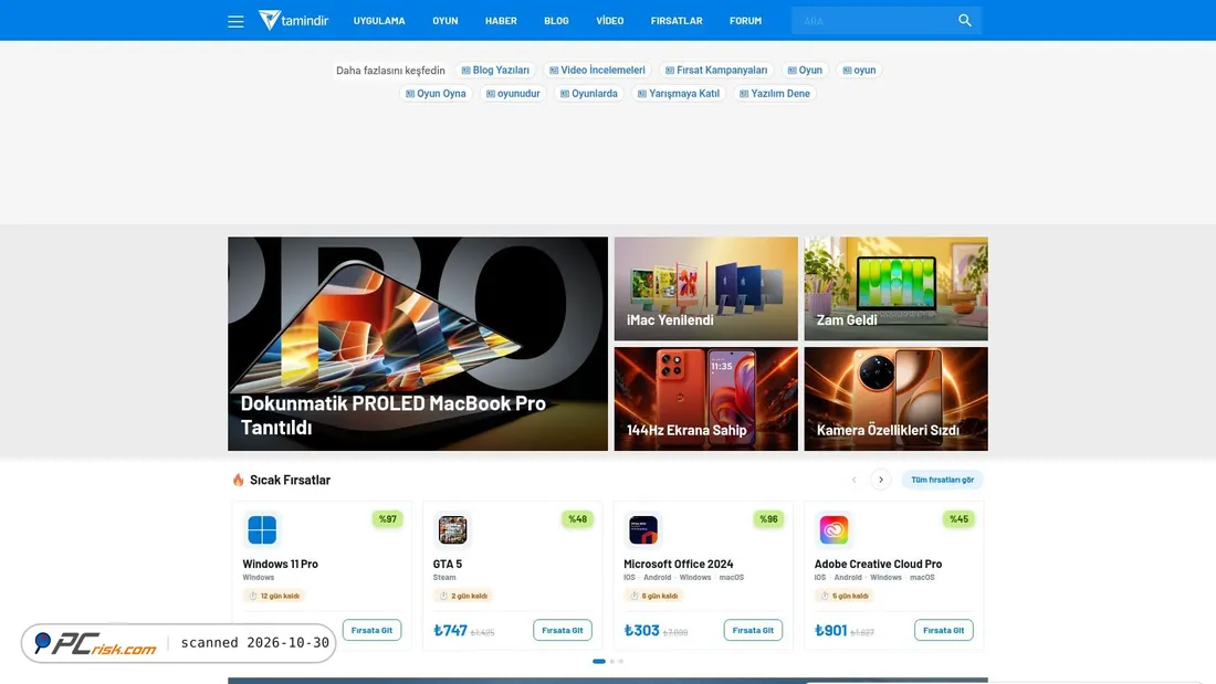 Screenshot of tamindir.com