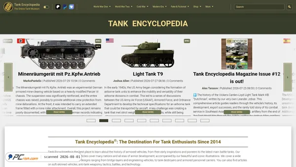 tanks-encyclopedia.com screenshot