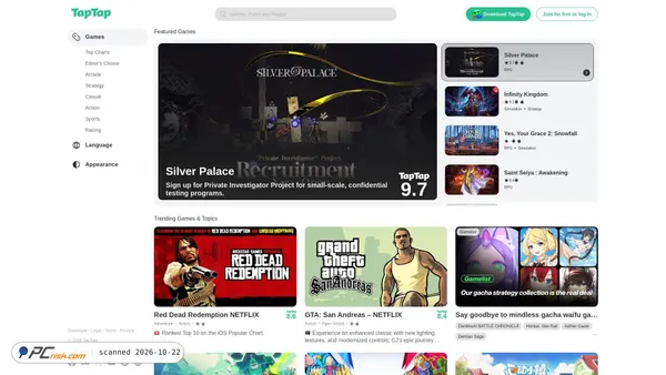 Zrzut ekranu taptap.io