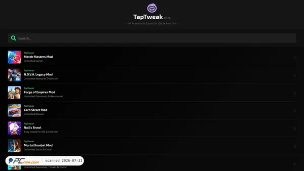 taptweak.com screenshot