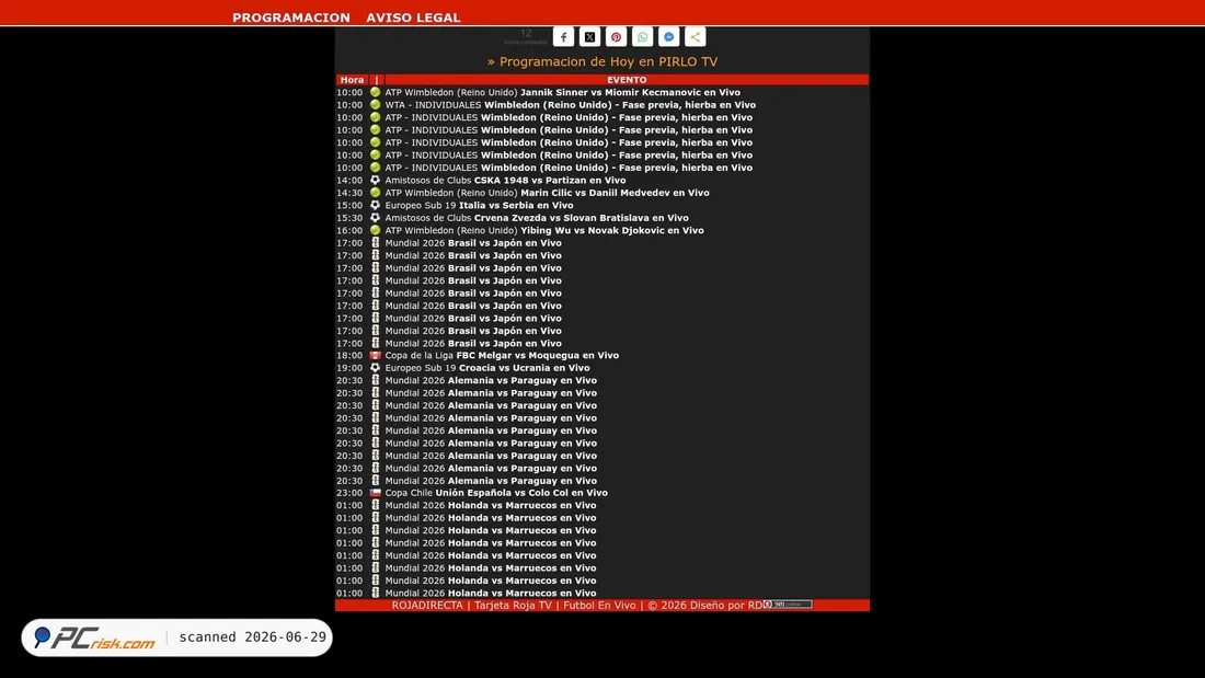 Screenshot of tarjetarojatvenvivo.dev