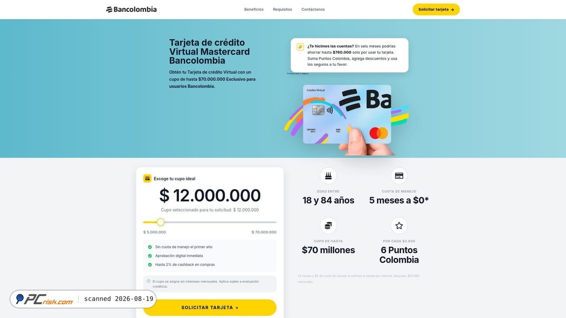 Screenshot von tarjetasdecredito-colombia.vercel.app