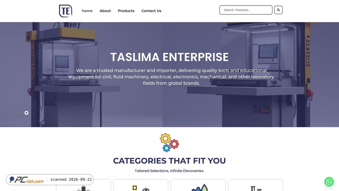 Captura de ecrã de taslimaenterprise.com