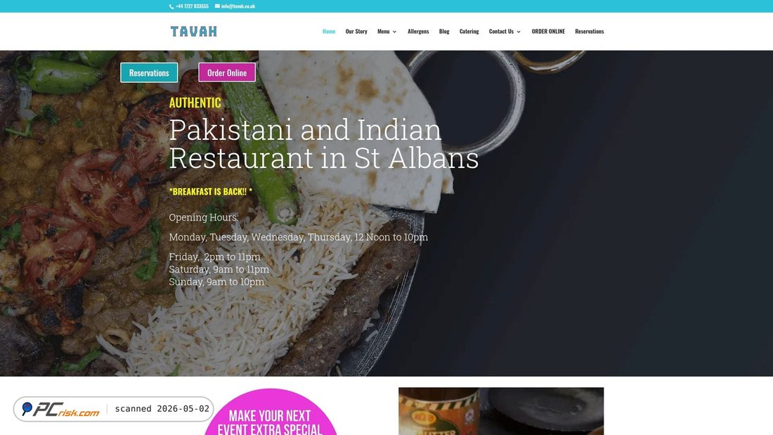 Screenshot von tavah.co.uk
