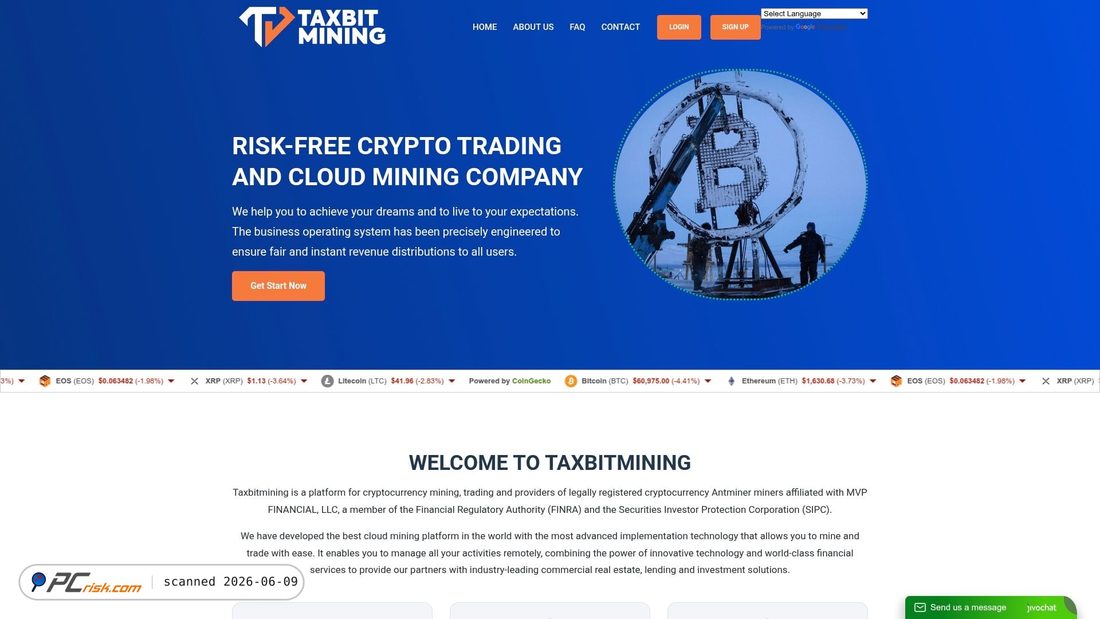 Screenshot of taxbitmining.cc