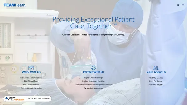 teamhealth.com screenshot