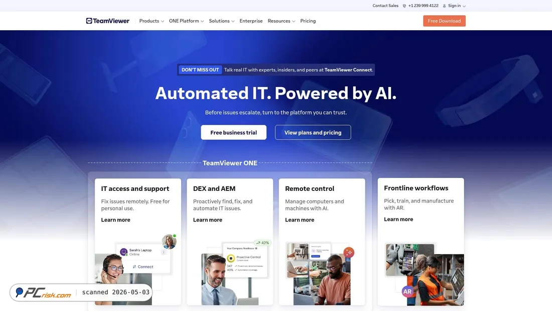 Screenshot von teamviewer.com
