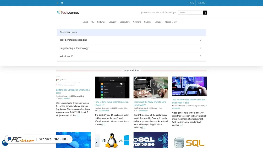 Screenshot of techjourney.net
