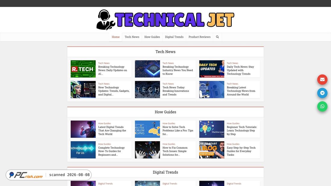 Screenshot of technicaljet.com
