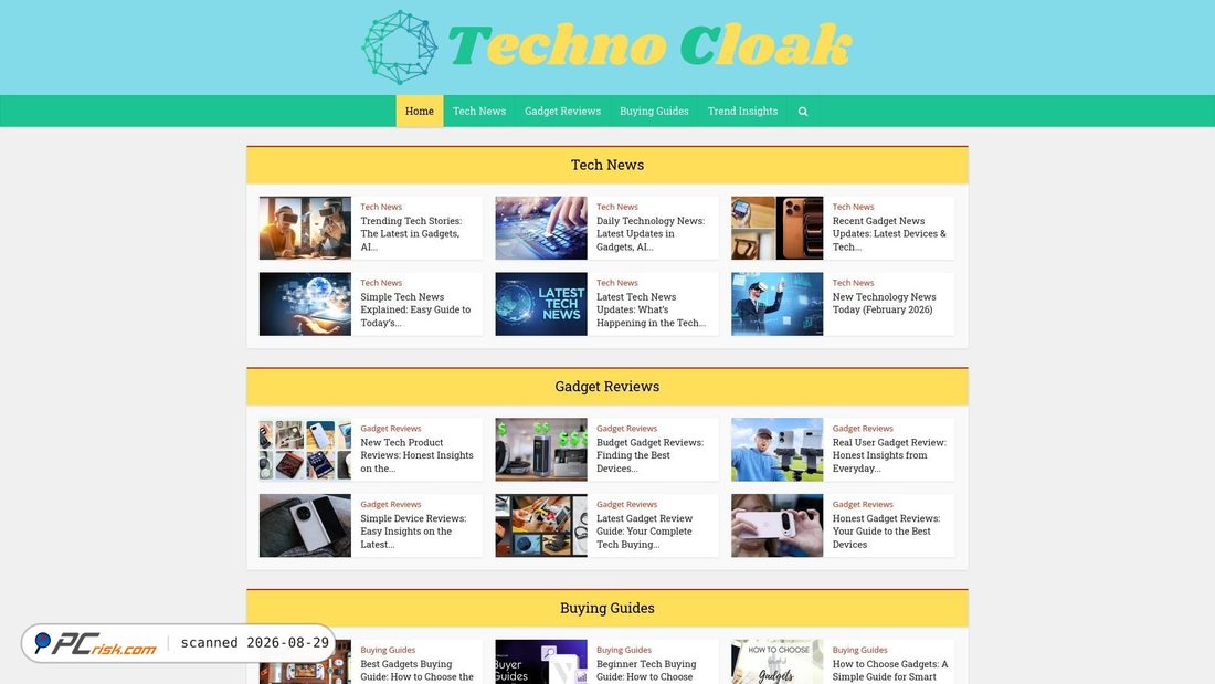 Capture d’écran de technocloak.com
