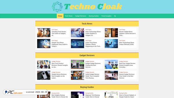 Capture d’écran de technocloak.com