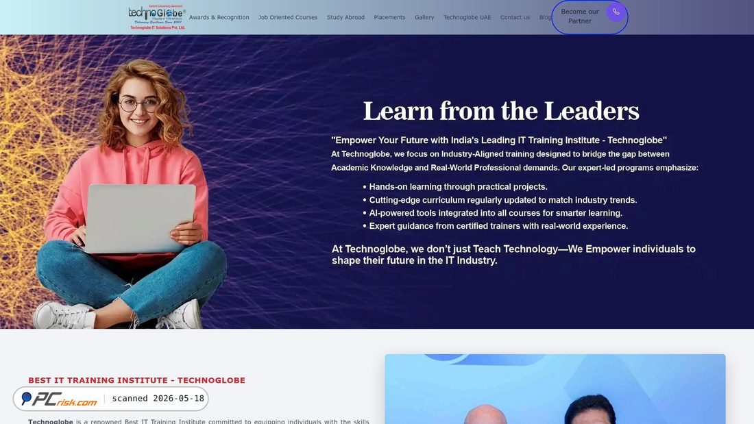 Screenshot of technoglobe.co.in